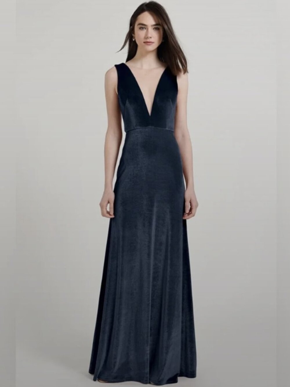 Jenny Yoo Logan Deep V Navy